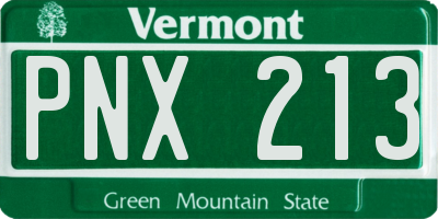 VT license plate PNX213