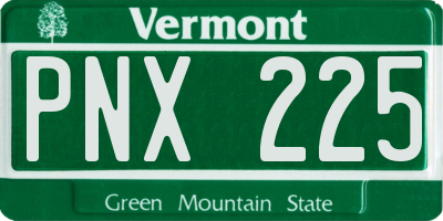VT license plate PNX225