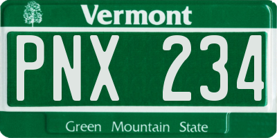 VT license plate PNX234