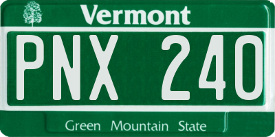 VT license plate PNX240