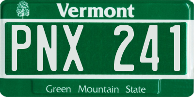 VT license plate PNX241