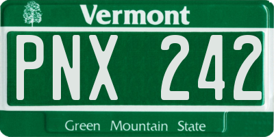 VT license plate PNX242