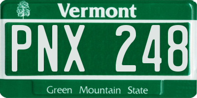 VT license plate PNX248