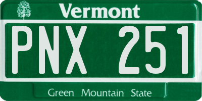 VT license plate PNX251