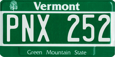 VT license plate PNX252