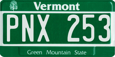 VT license plate PNX253