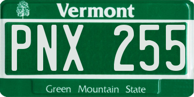 VT license plate PNX255