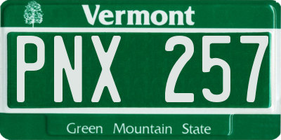 VT license plate PNX257