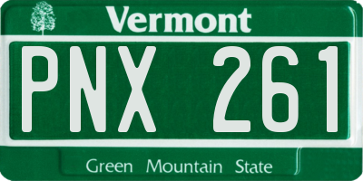 VT license plate PNX261