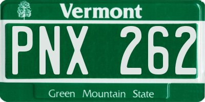 VT license plate PNX262