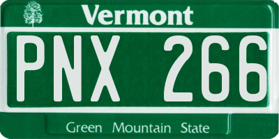 VT license plate PNX266