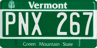 VT license plate PNX267