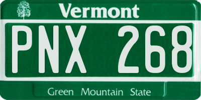 VT license plate PNX268