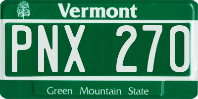 VT license plate PNX270