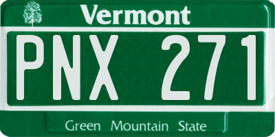 VT license plate PNX271