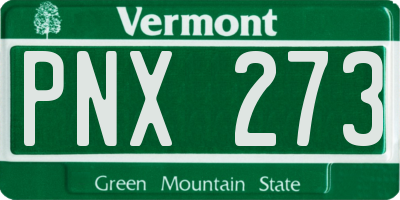 VT license plate PNX273