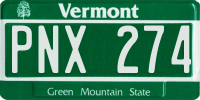 VT license plate PNX274