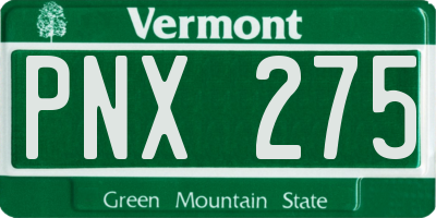 VT license plate PNX275