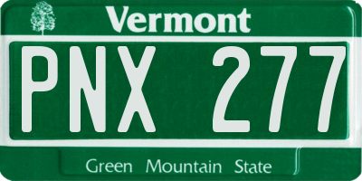 VT license plate PNX277