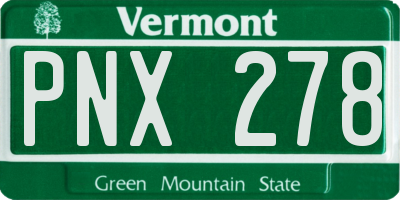 VT license plate PNX278