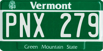 VT license plate PNX279