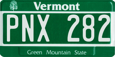 VT license plate PNX282