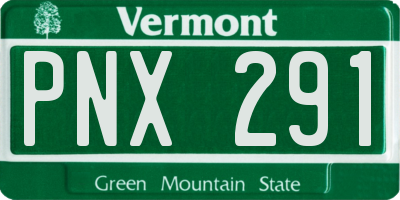 VT license plate PNX291