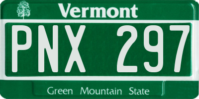 VT license plate PNX297