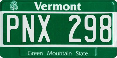 VT license plate PNX298