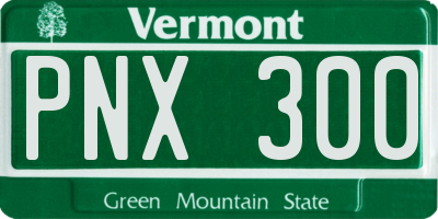 VT license plate PNX300
