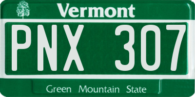 VT license plate PNX307