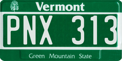 VT license plate PNX313