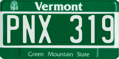 VT license plate PNX319