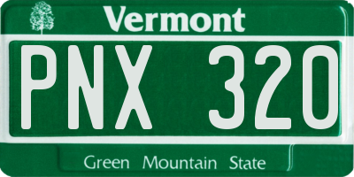 VT license plate PNX320