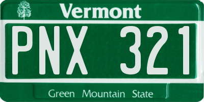VT license plate PNX321