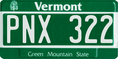 VT license plate PNX322