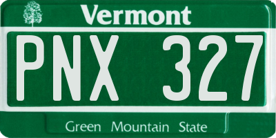 VT license plate PNX327