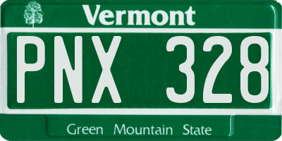 VT license plate PNX328