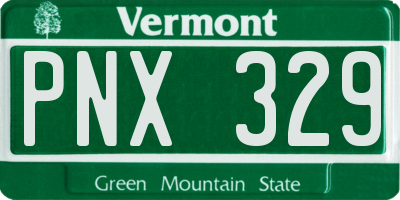 VT license plate PNX329
