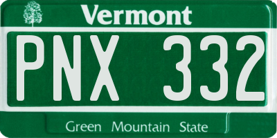 VT license plate PNX332