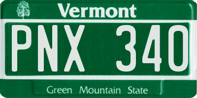 VT license plate PNX340