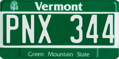 VT license plate PNX344