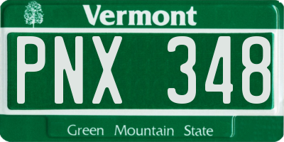 VT license plate PNX348
