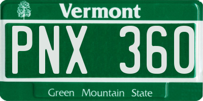 VT license plate PNX360