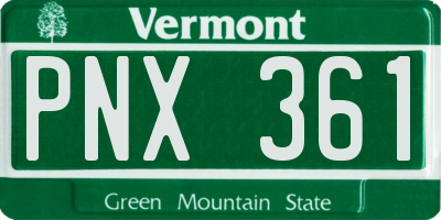 VT license plate PNX361