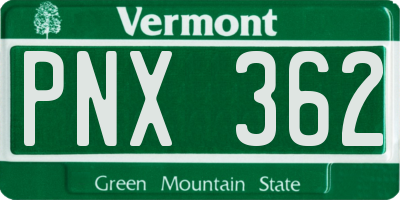 VT license plate PNX362