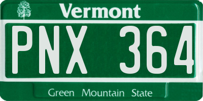 VT license plate PNX364
