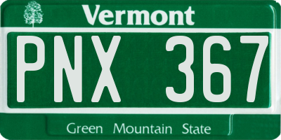 VT license plate PNX367