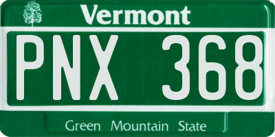 VT license plate PNX368