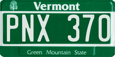 VT license plate PNX370